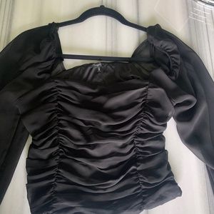 Dynamite Black Long Sleeve Blouse